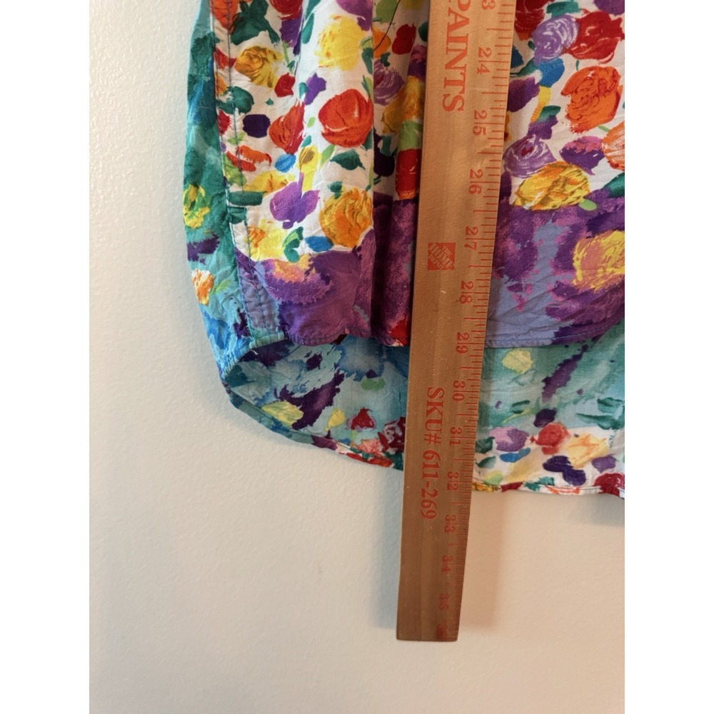 Vintage 80s Jams World Abstract Floral Shirt Mens XL Watercolor Hawaiian Rayon - Picture 11 of 11
